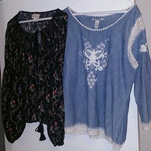 2 beautiful designer shirts L